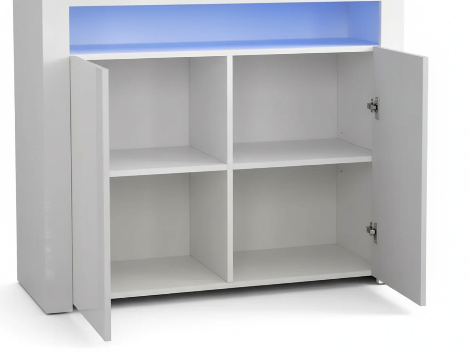 Glansig White 2-Door Buffet with LED Light - Set of 2 - Image 8
