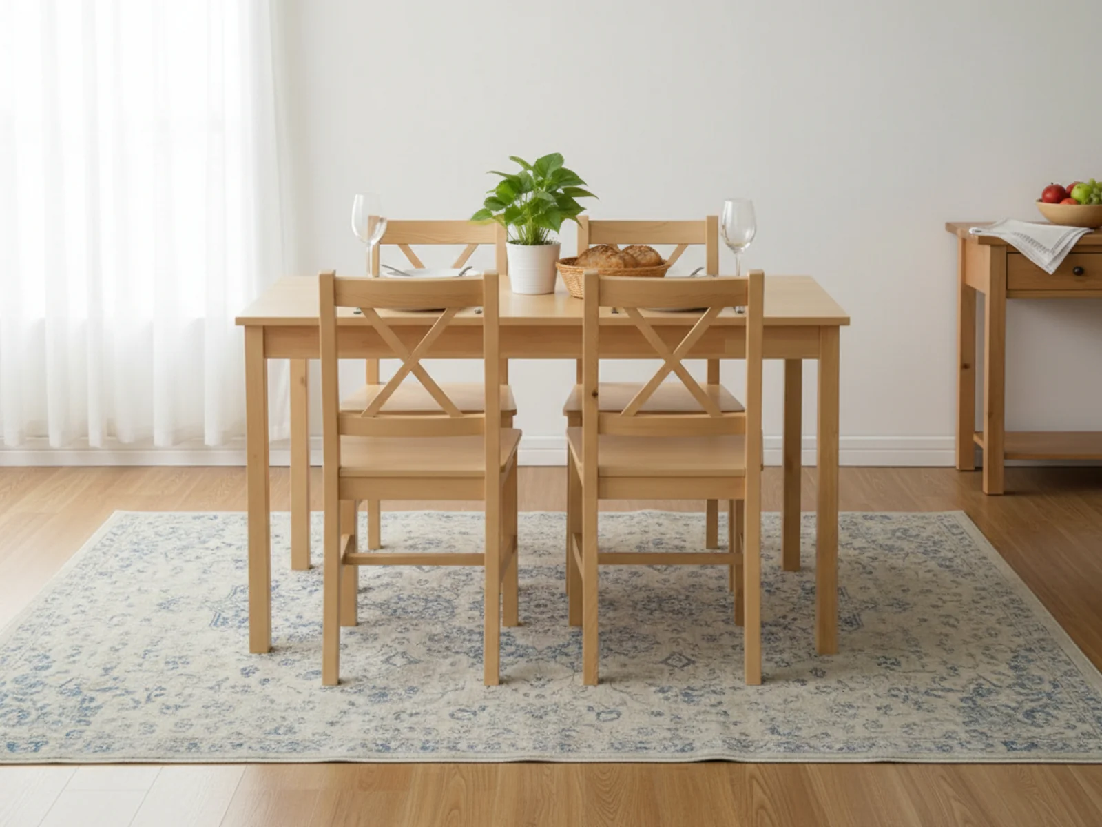 Ajax 5-Piece Dining Set - Natural Wood - Image 10
