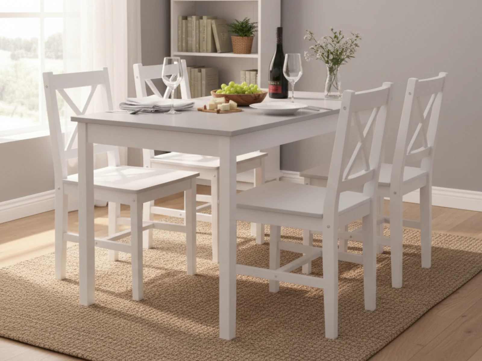 Ajax 5-Piece Dining Set - White - Image 2