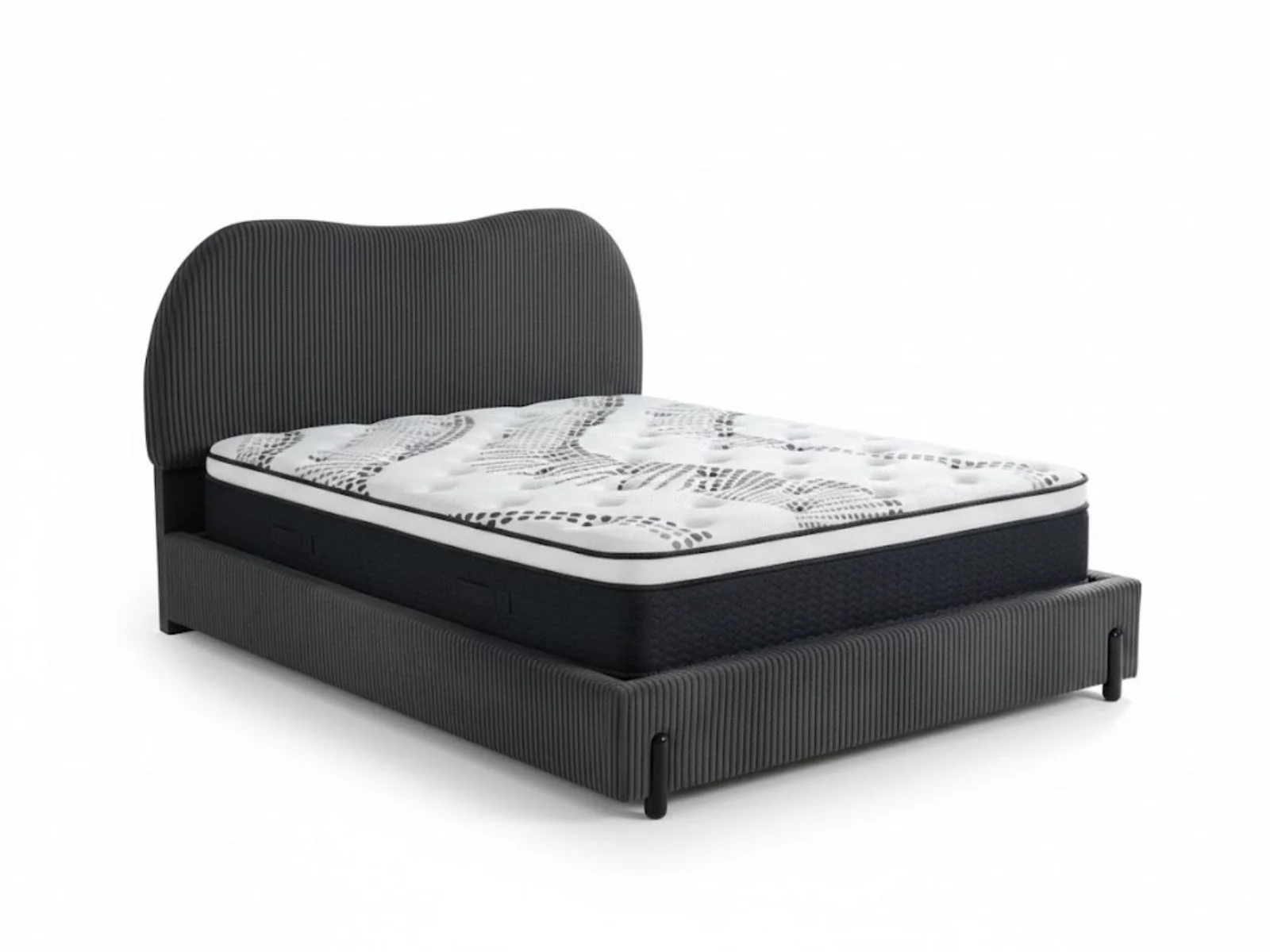 Arna Bed Frame Grey & Euro Top Mattress J32 - Double