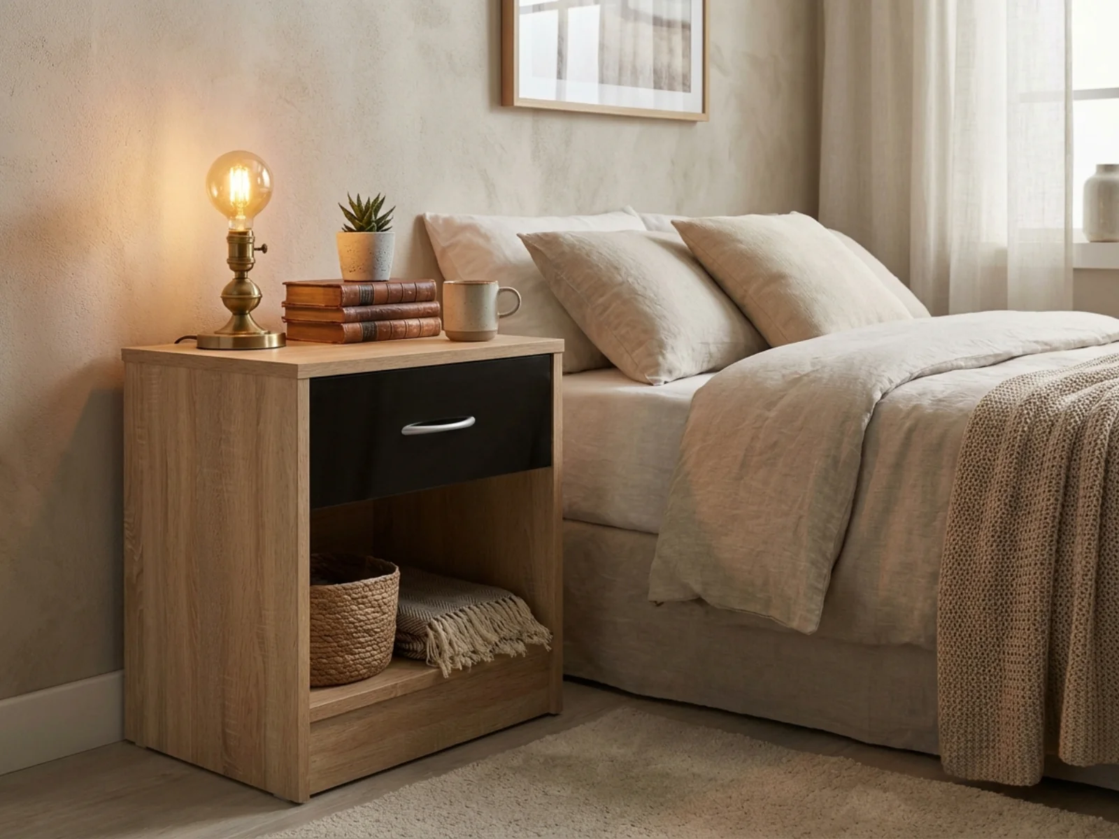 Bardalona Bedside Table - Gloss Black - Image 3