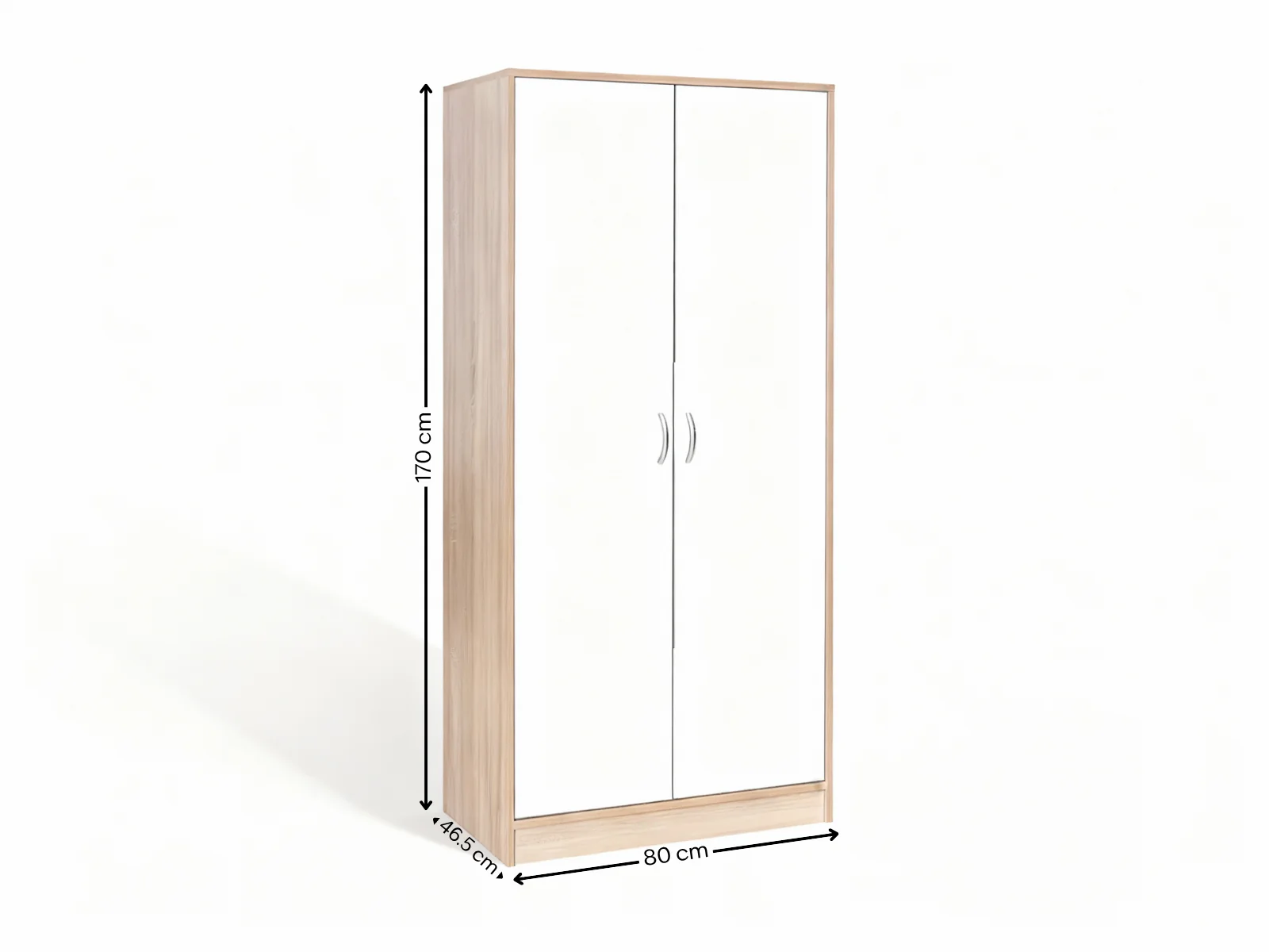 Bardalona 2-Door Wardrobe - Gloss White - Image 3