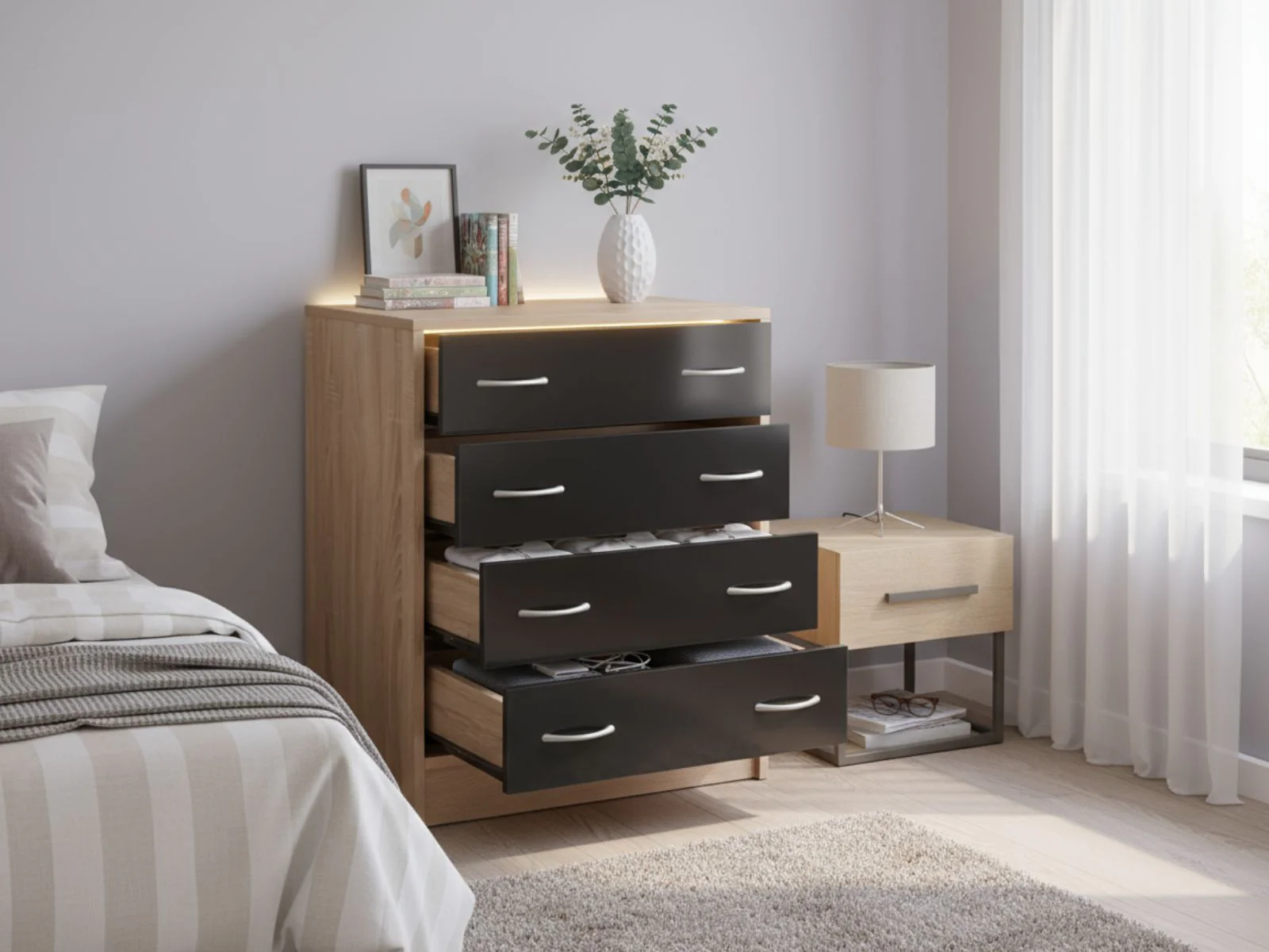 Bardalona 4-Drawer Chest - Gloss Black - Image 10