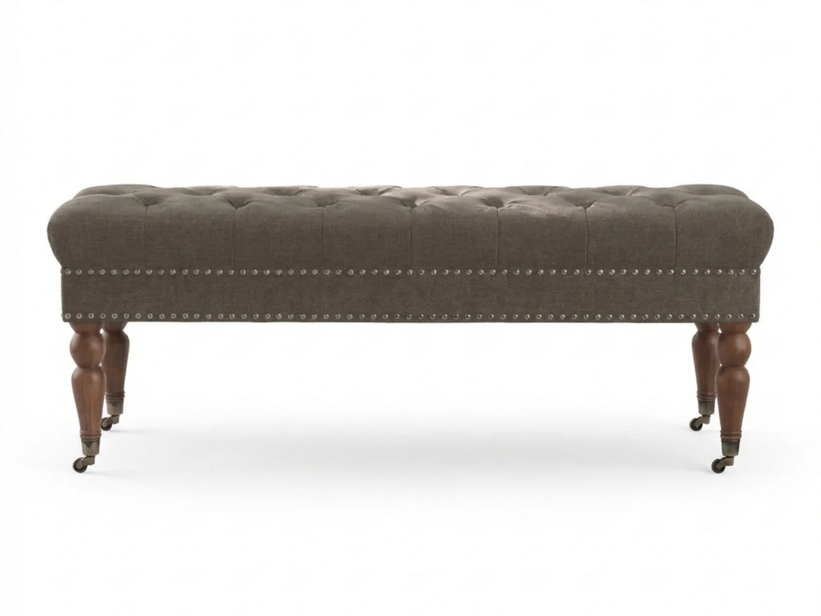 Bellay Linen Ottoman Bench - Brown