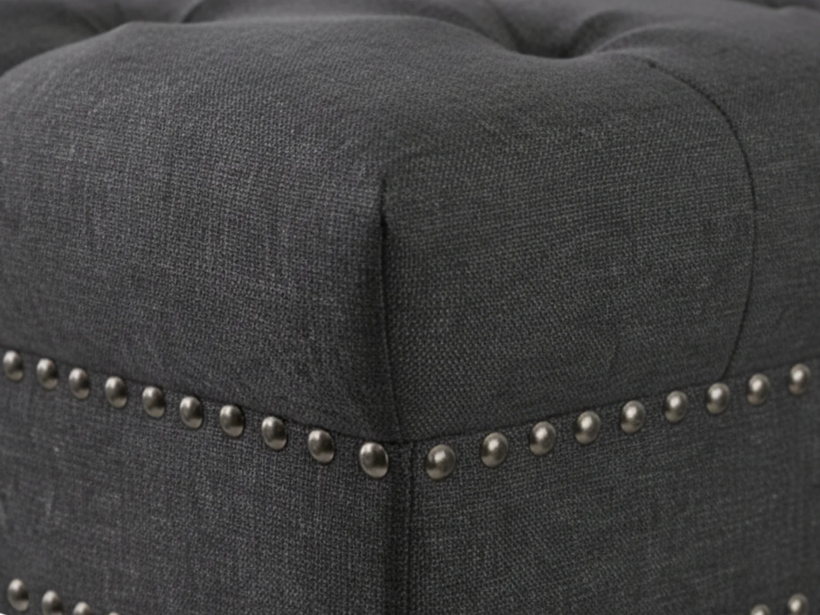 Bellay Linen Ottoman Bench - Dark Grey - Image 7