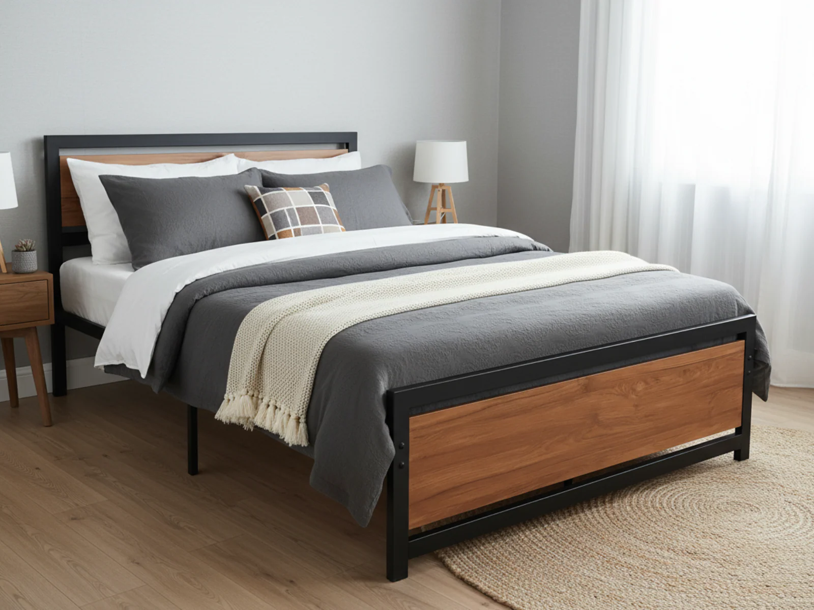 Bivio Metal Bed Frame - Double - Image 5