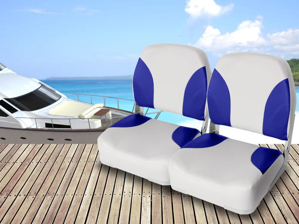 Premium Foldable Marine Boat Seats – Blue (Set of 2) - Image 2