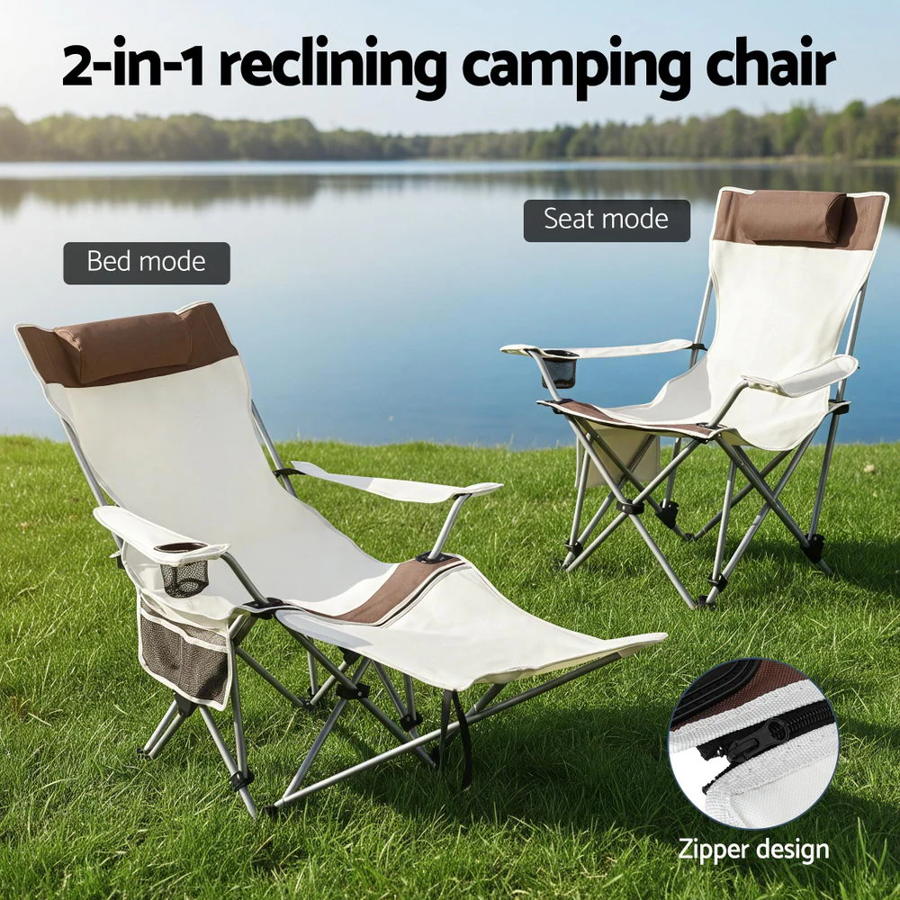Camping Chair Reclining Adjustable Portable Outdoor Folding Lightweigh - Image 4
