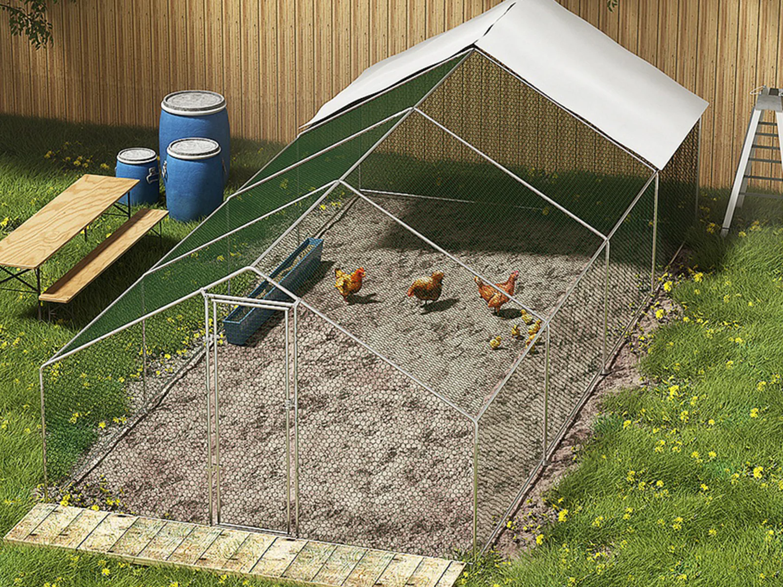25mm Steel Chicken Coop - 3m x 8m x 2m - Image 5