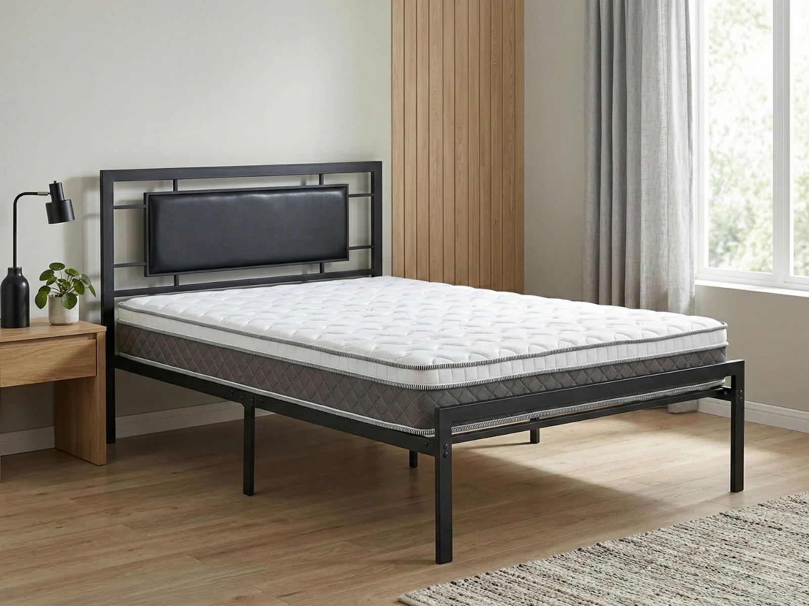Dakota Metal Bed Frame & MEM 23 cm Mattress - Single - Image 2