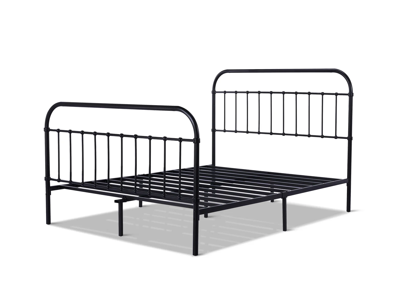 Darcy High Back Metal Bed Frame Black & Boucle22 Mattress - King - Image 5