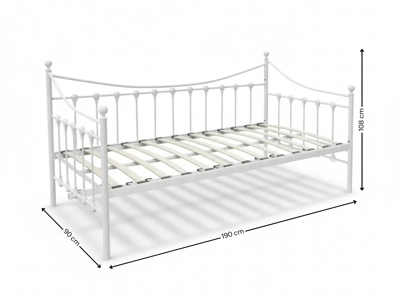Sierra Metal Day Bed - White - Image 3