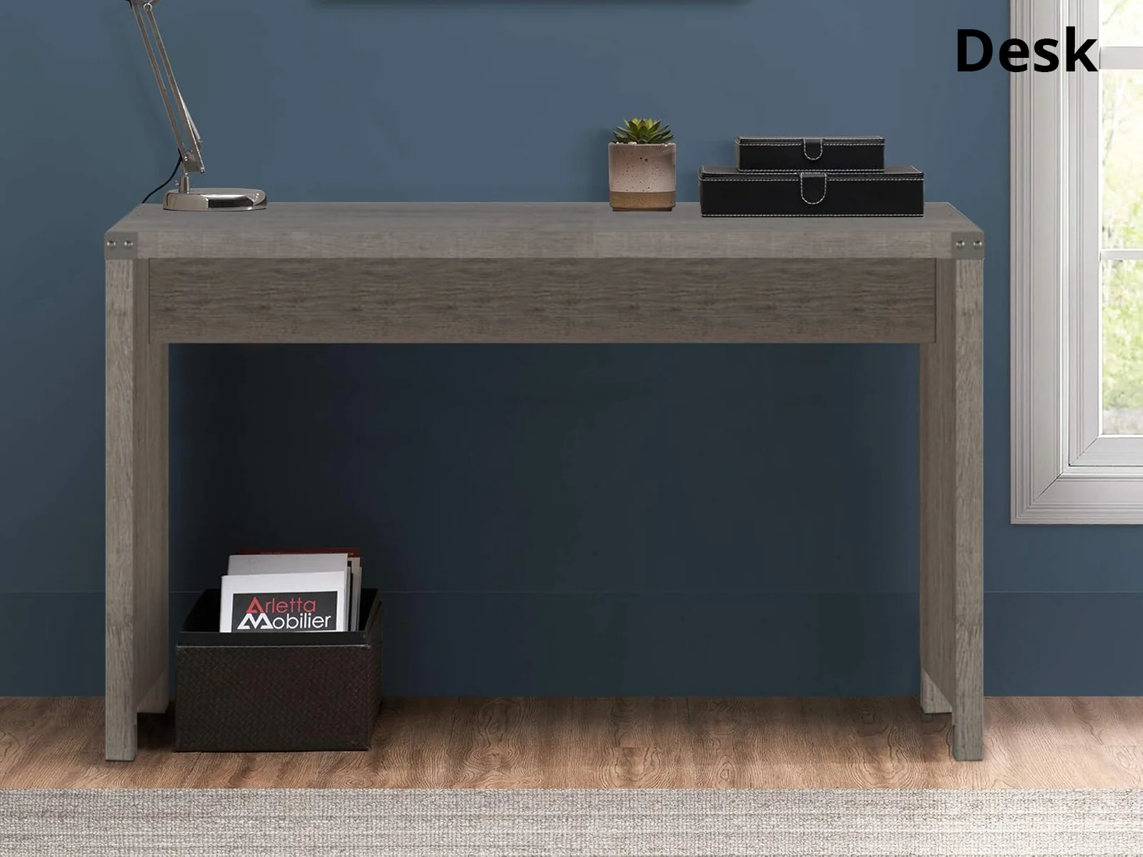Grey Wooden Desk - Image 2