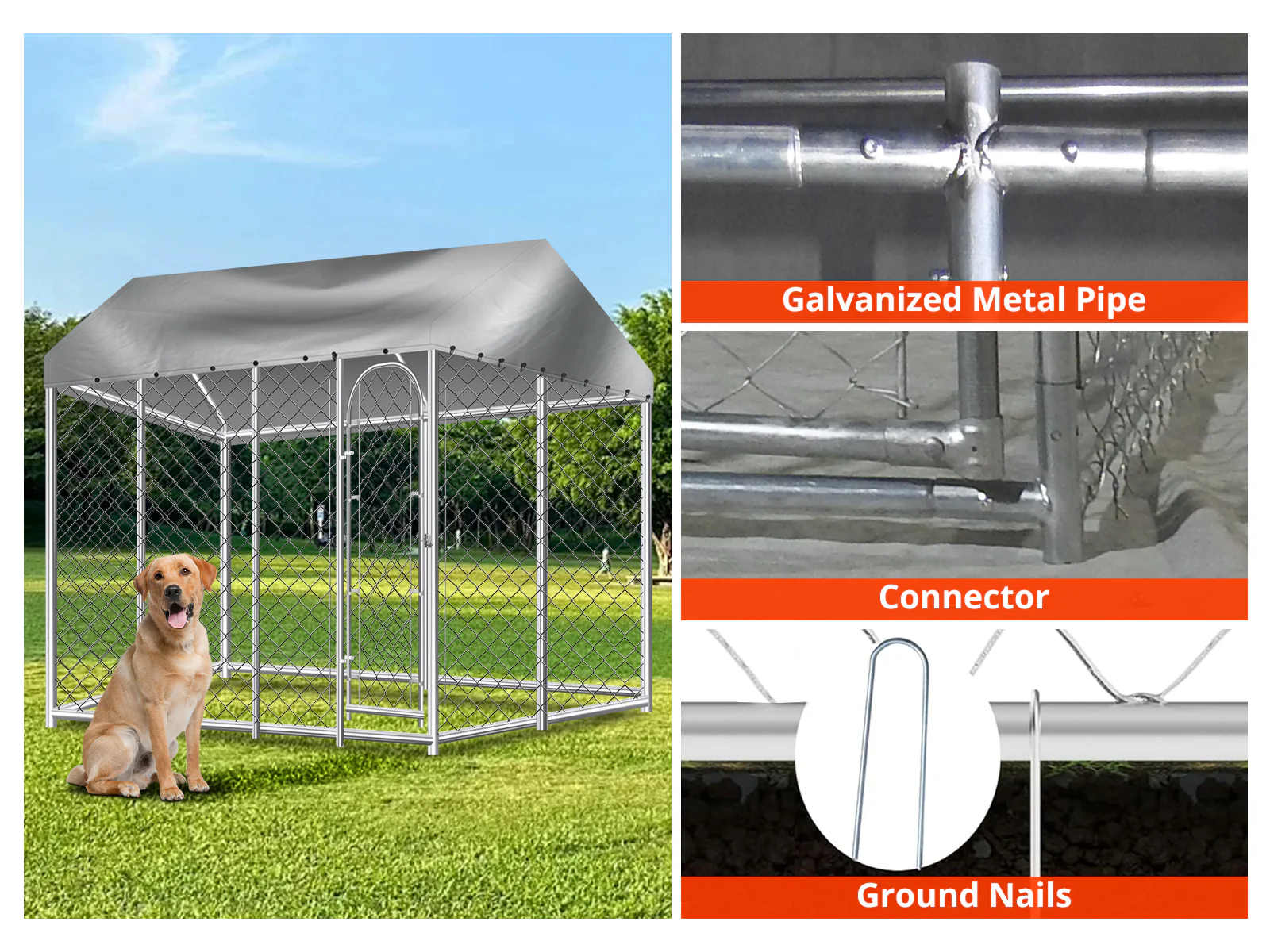 Dog Run with Roof - 4m x 4m x 2.3m - Image 8