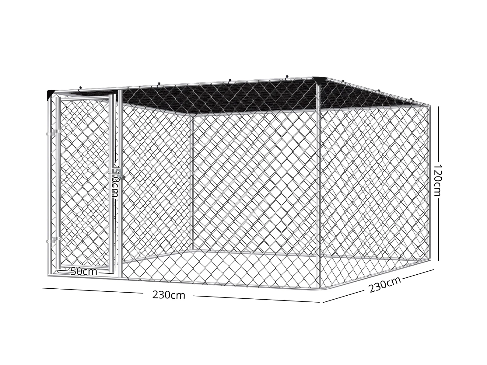 Dog run D with shade sail 2.3x2.3x1.2m - Image 2