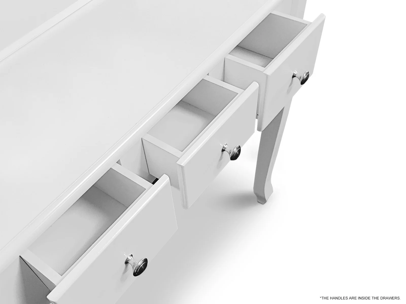 5-Drawer Dressing Table Set White - 80 cm - Image 7
