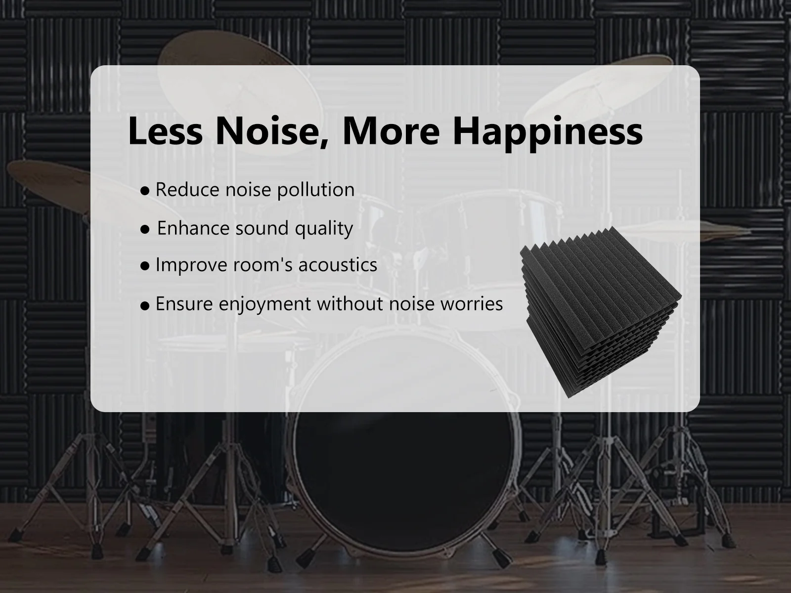 12 Teeth Wedge Acoustic Foam Panels 30 × 30cm – 12 Pack - Image 4