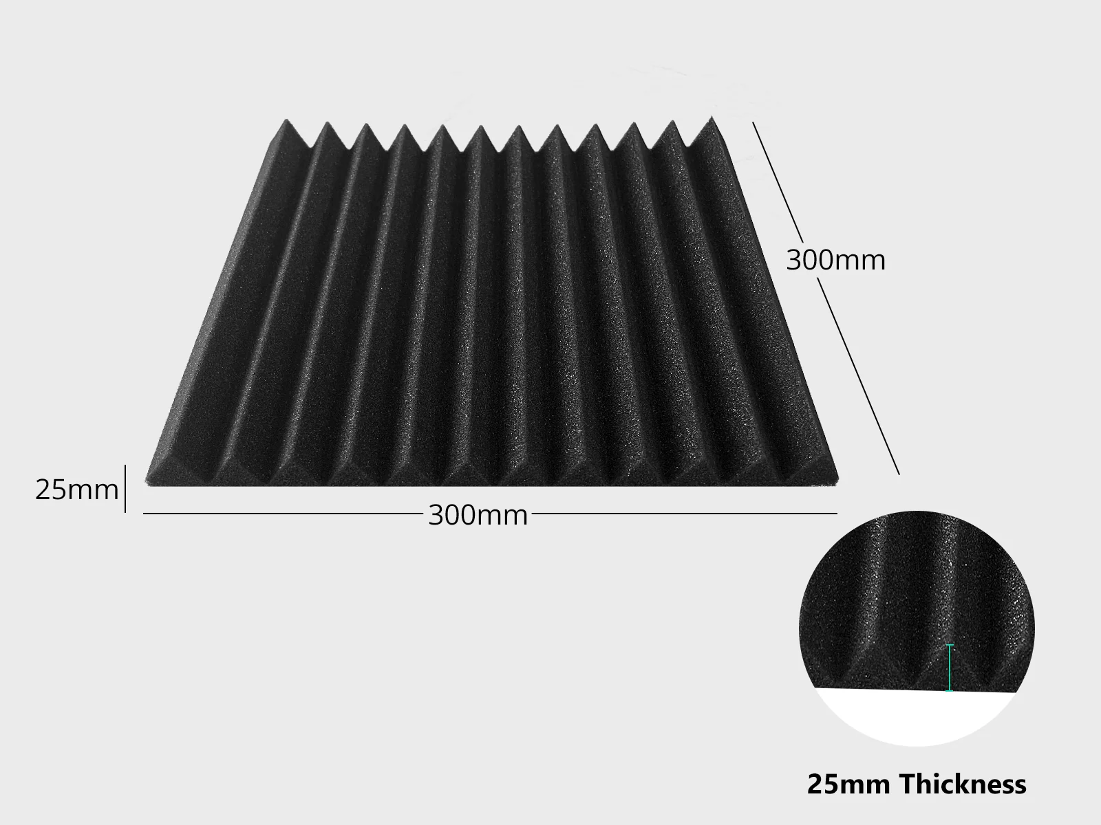 12 Teeth Wedge Acoustic Foam Panels 30 × 30cm – 12 Pack - Image 7