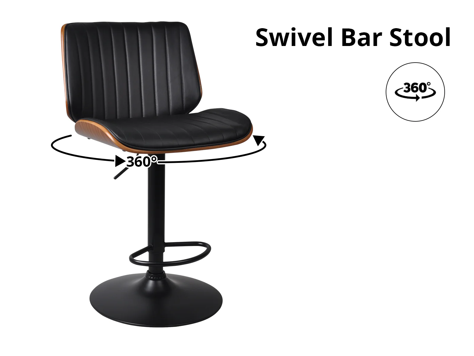 Barcelona Mid-Back Adjustable Bar Stool - Image 4