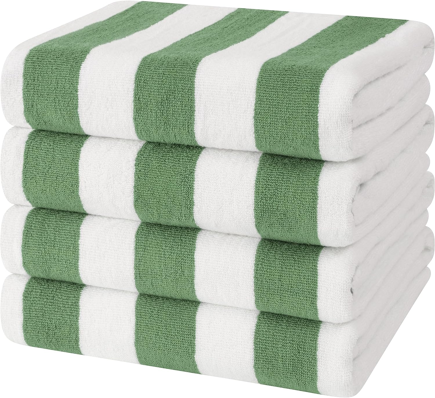 DS BS 100% Cotton Stripe Beach Towel Bath Towel - Green - Image 2