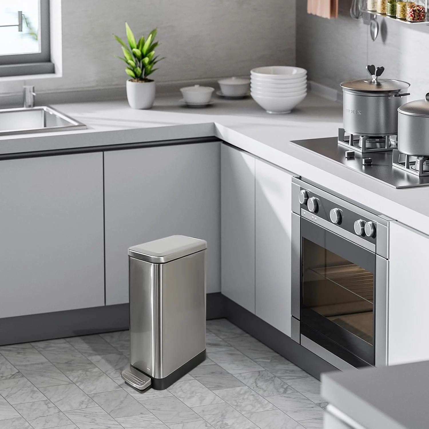 DS BS 10L Slim Kitchen Trash Can