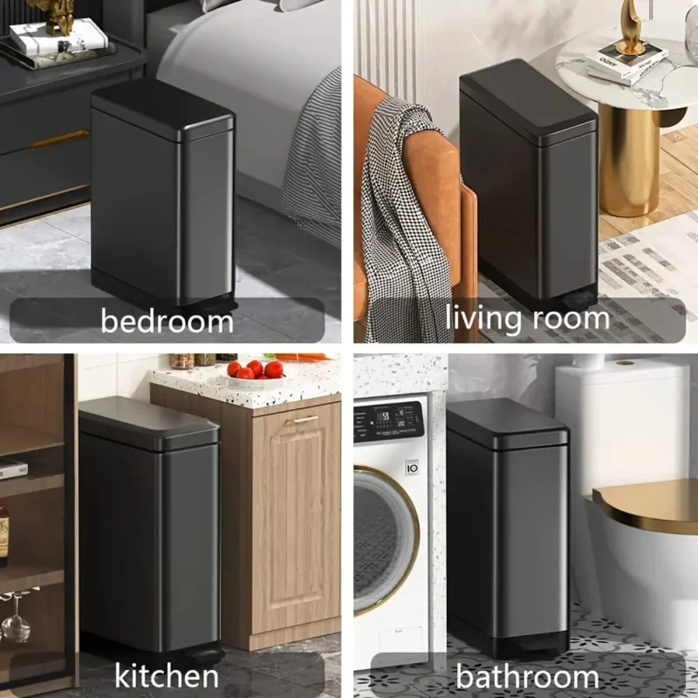 DS BS 10L Slim Kitchen Trash Can -Black - Image 8