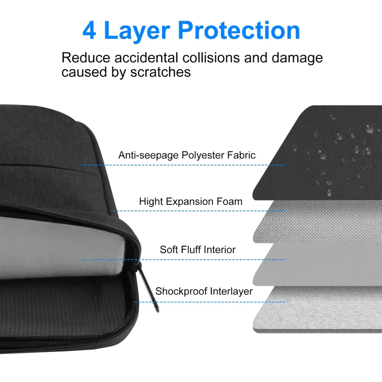 DS BS 14-Inch Laptop Sleeve Case Handbag - Black - Image 3