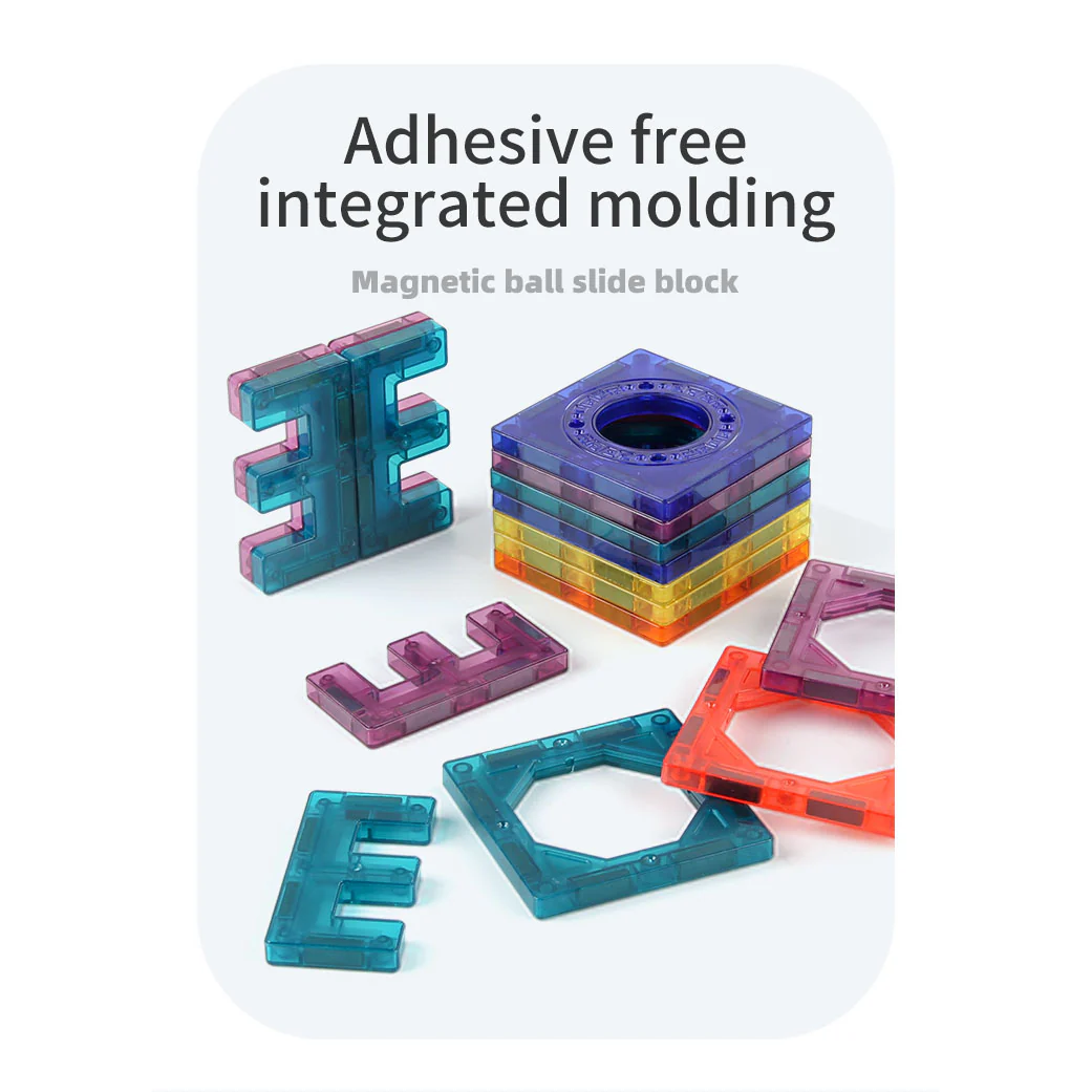 DS BS 185Pcs Magnetic Tiles Marble Run STEM Building Toys - Image 3