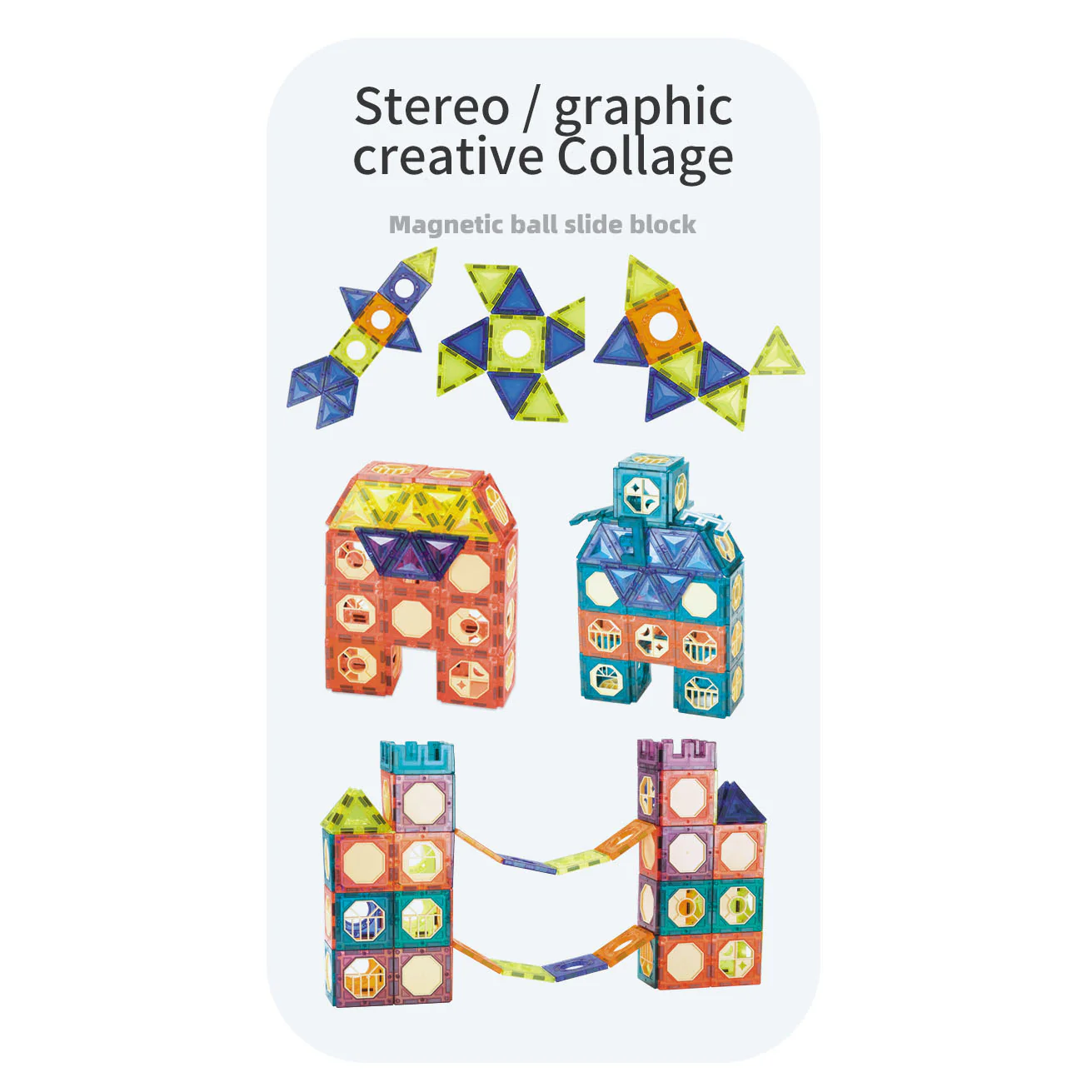 DS BS 185Pcs Magnetic Tiles Marble Run STEM Building Toys - Image 5