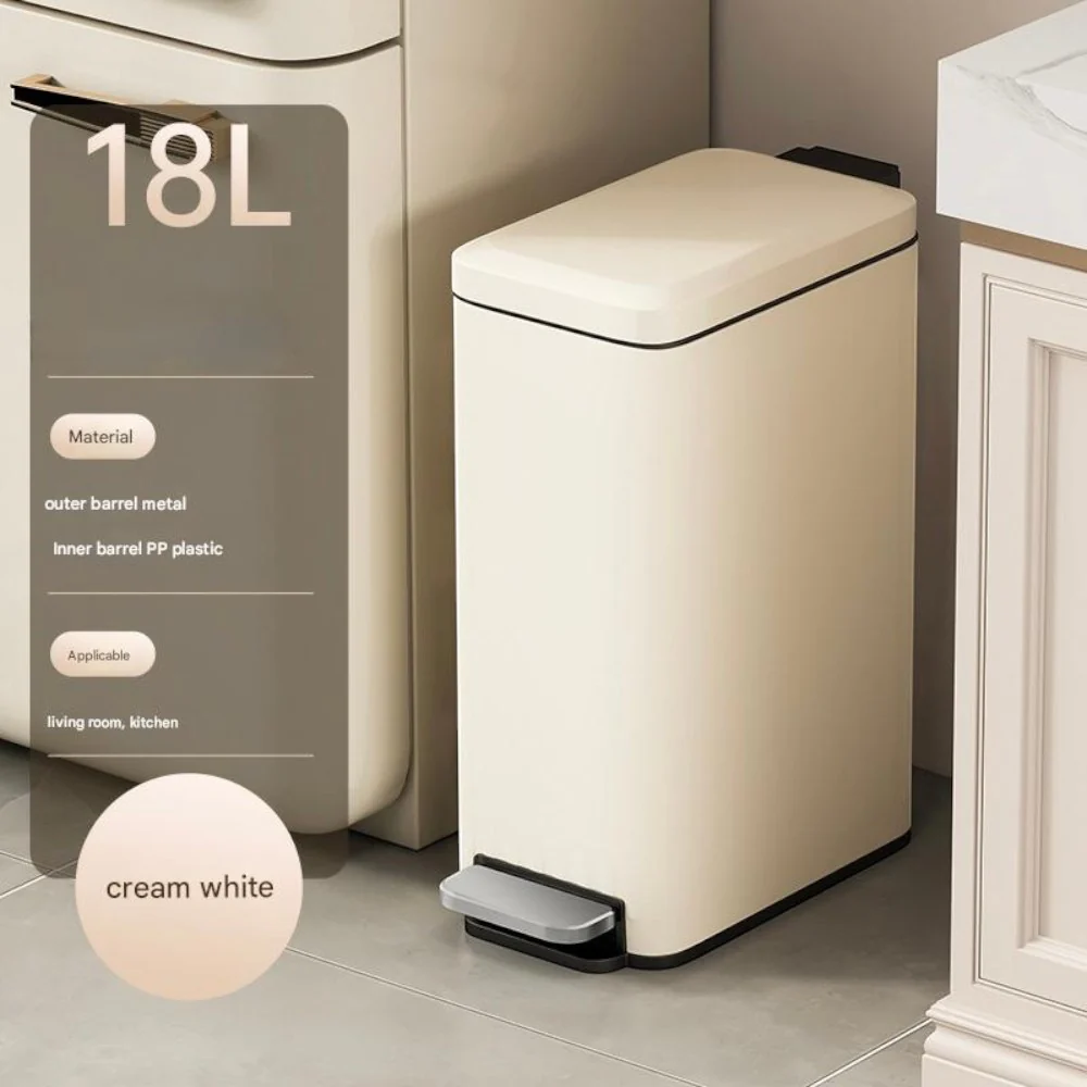 DS BS 18L Slim Kitchen Trash Can -White - Image 5
