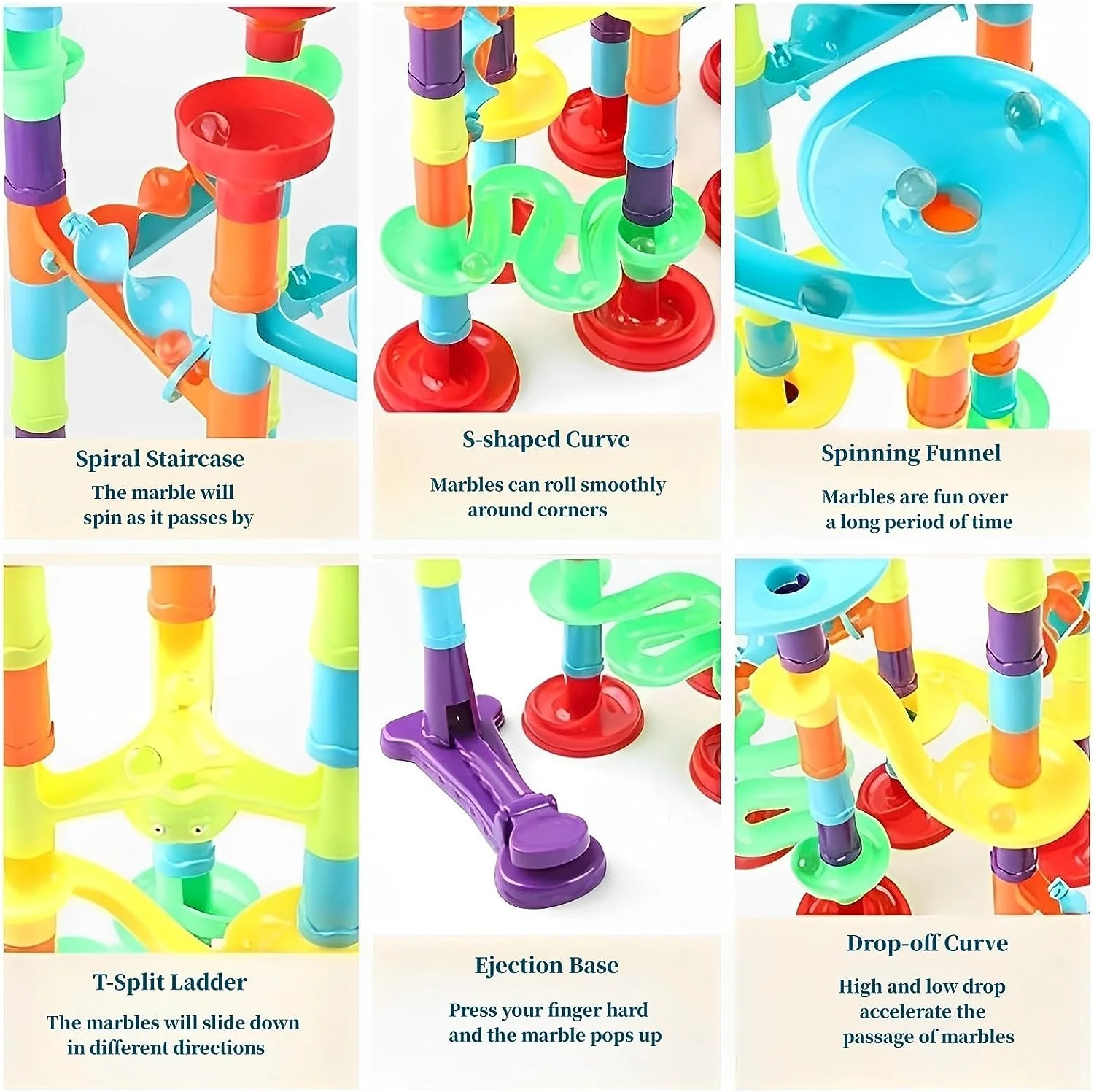 DS BS 197Pcs Piece DIY Marble Run Race Set - Image 2