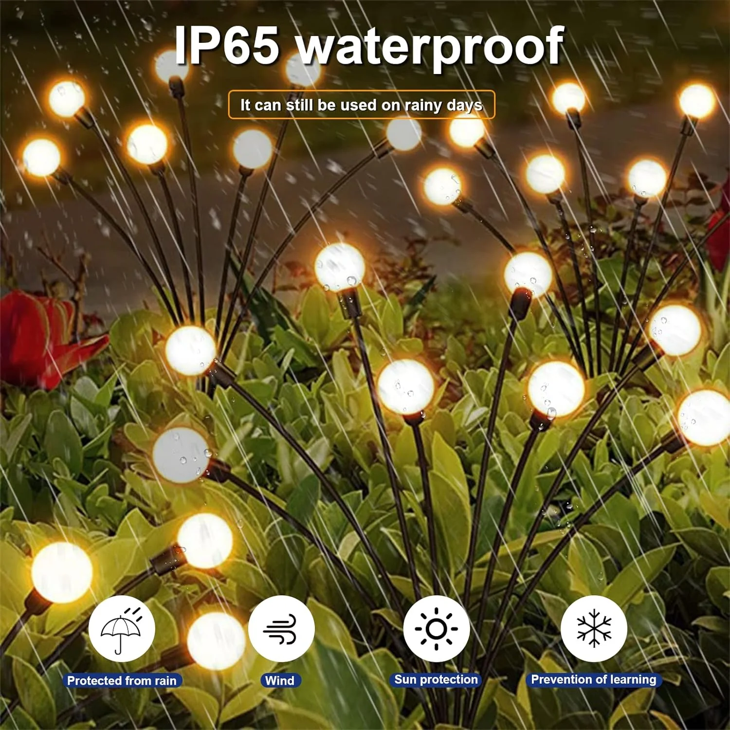DS BS 2 Pack 10 LED Solar Powered Firefly Lights - Image 4