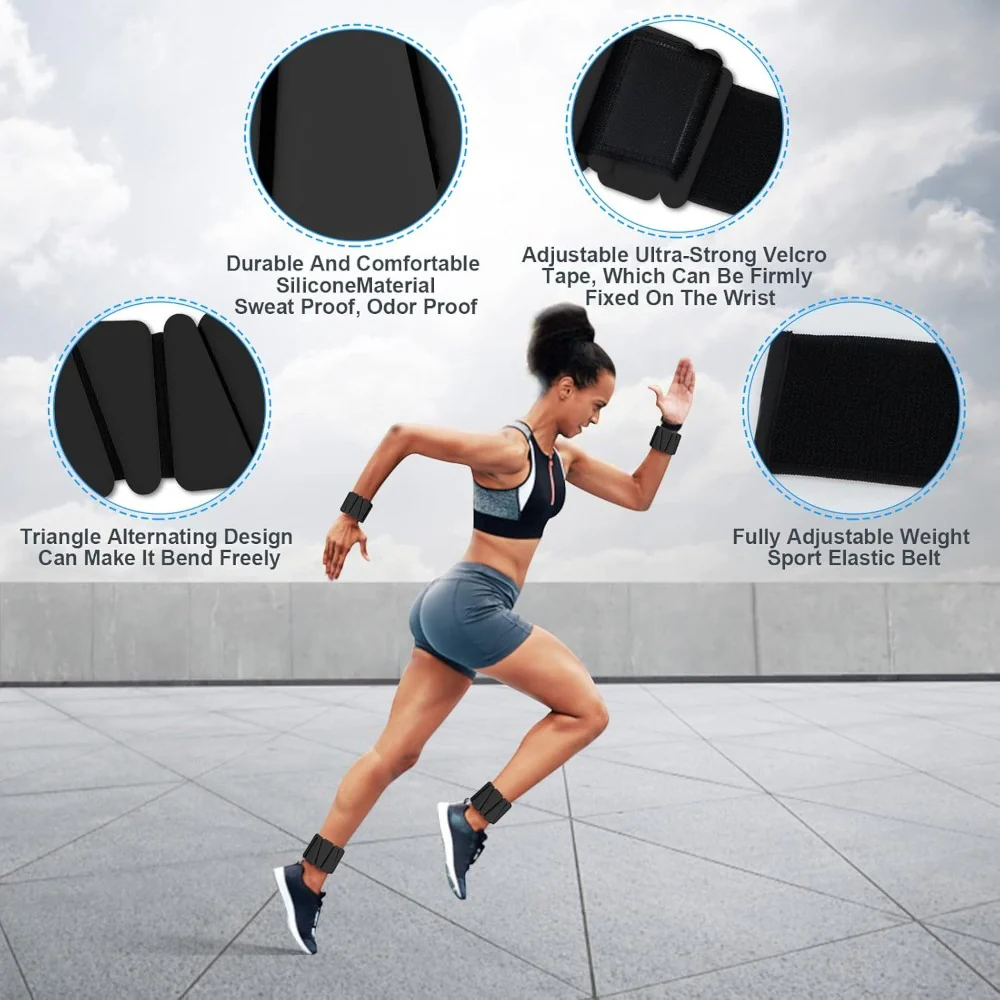 DS BS 2 Pack Adjustable Silicone Wrist Weights - 2 lbs - Image 3