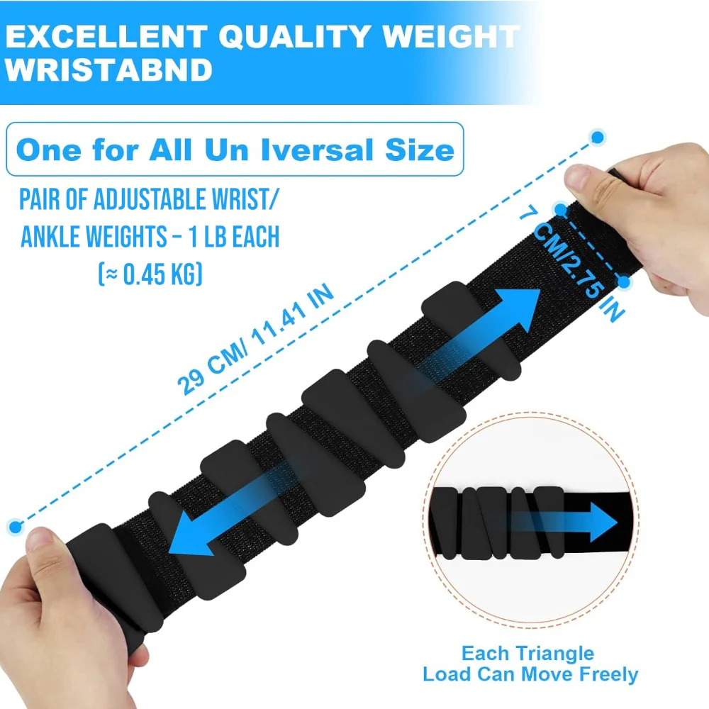 DS BS 2 Pack Adjustable Silicone Wrist Weights - 2 lbs - Image 4