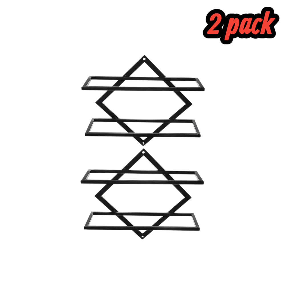 DS BS 2 Pack Wall Mounted Wine Rack Collapsible Metal Bottle Holder - Image 4