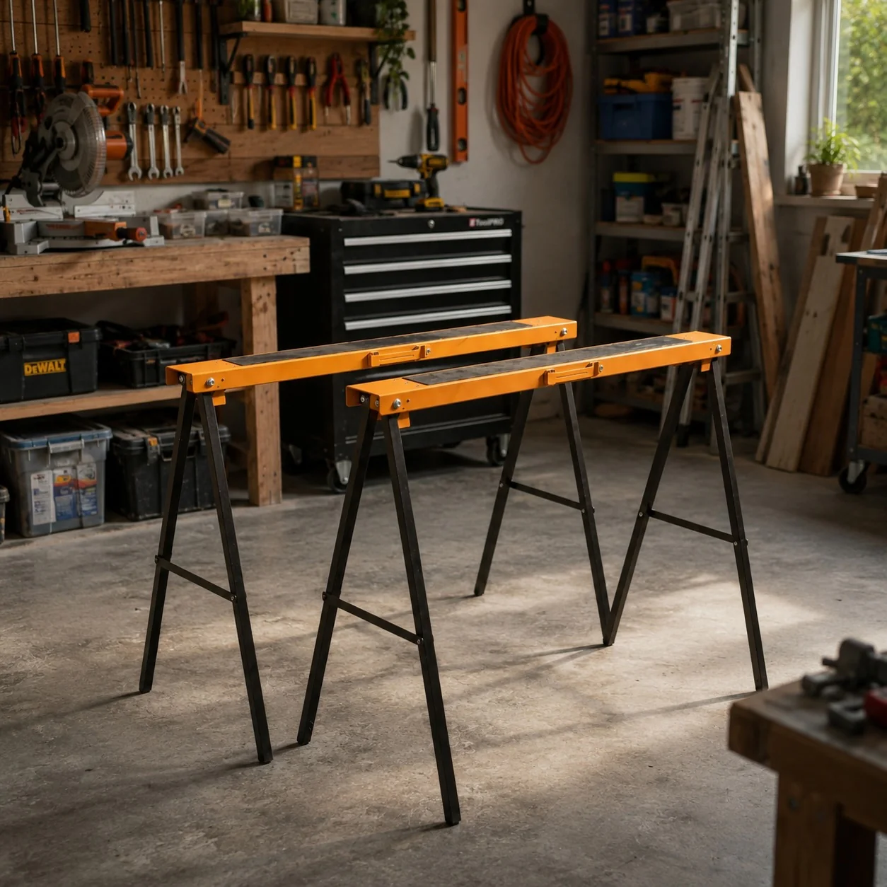 DS BS 2-Piece Sawhorse Support Frame | Yellow & Black - Image 3