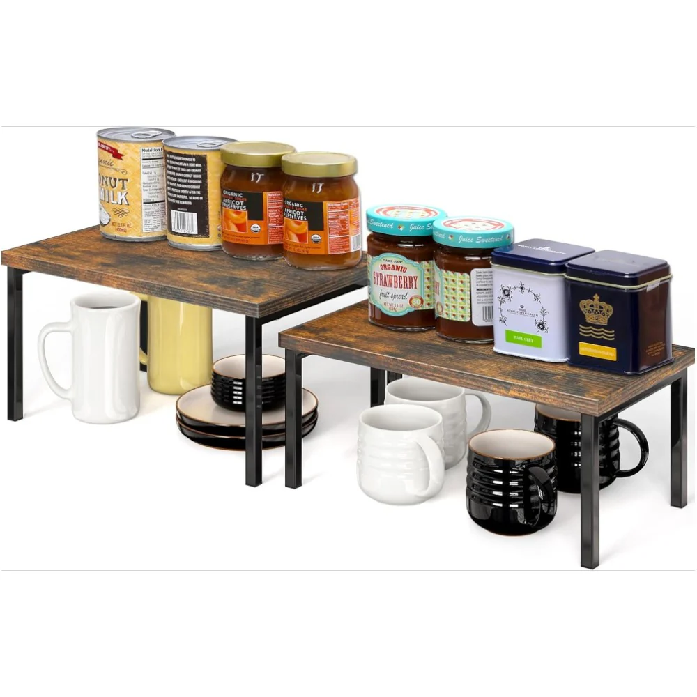 DS BS 2 Pieces Stackable Countertop Organizer Shelf Set - Image 6