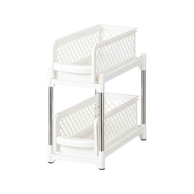 DS BS 2 Tier Bathroom Kitchen Countertop Pull Out Cabinet Organizer