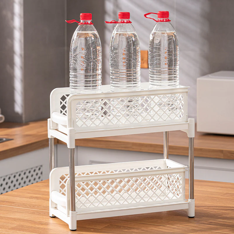 DS BS 2 Tier Bathroom Kitchen Countertop Pull Out Cabinet Organizer - Image 4