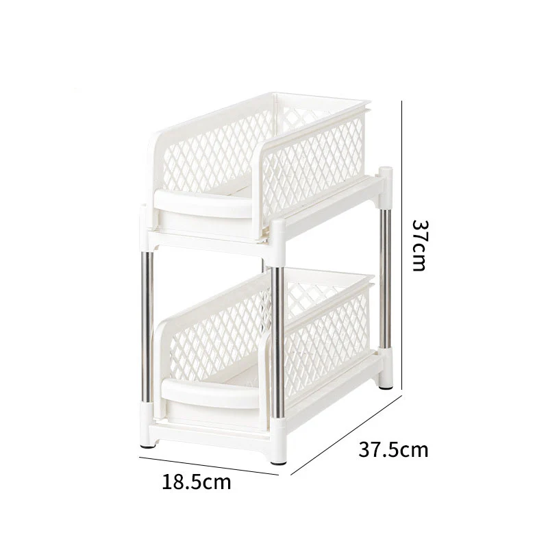 DS BS 2 Tier Bathroom Kitchen Countertop Pull Out Cabinet Organizer - Image 6