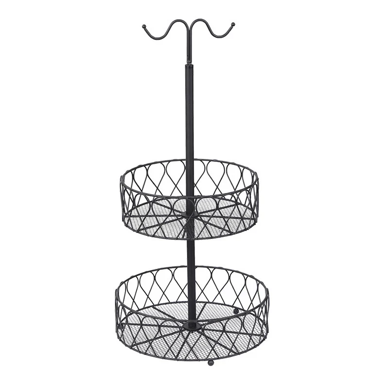 DS BS 2-Tier Fruit Basket Bowl with Banana Hanger - Image 5