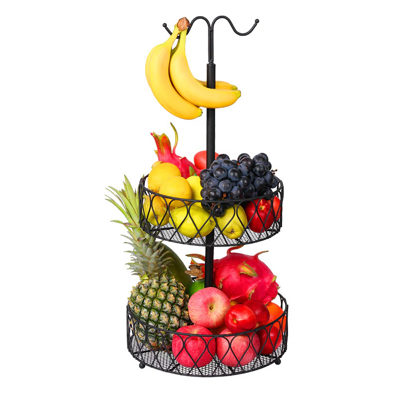 DS BS 2-Tier Fruit Basket Bowl with Banana Hanger - Image 8