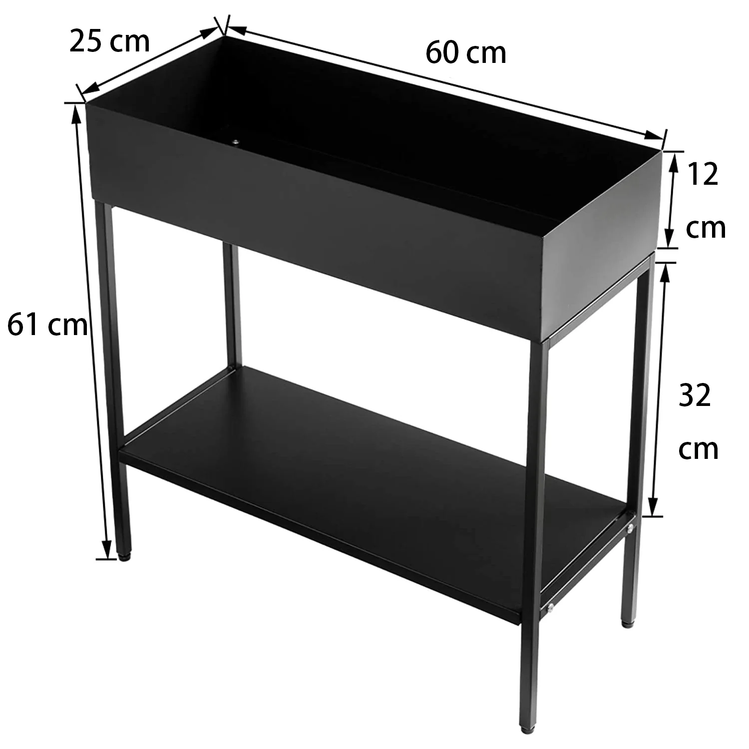 DS BS 2 Tier Metal Plant Stand Displaying Shelf-Black - Image 6