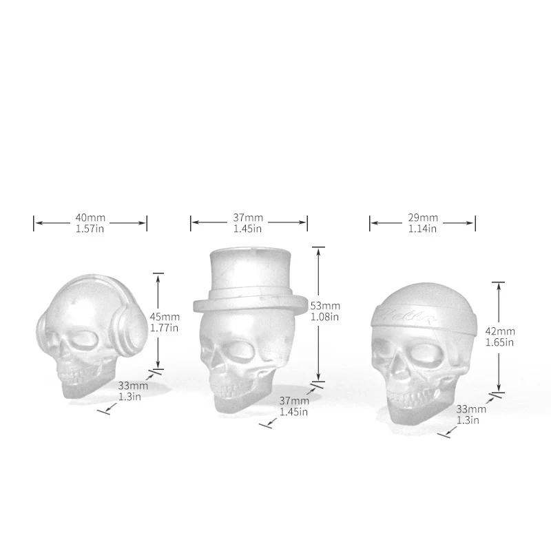 DS BS 2Pack 3D 6 Skull Shaped Silicone Ice Mold - Image 3