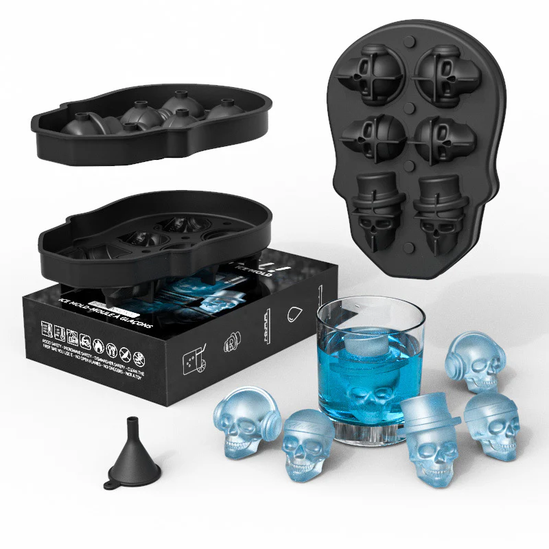 DS BS 2Pack 3D 6 Skull Shaped Silicone Ice Mold - Image 6