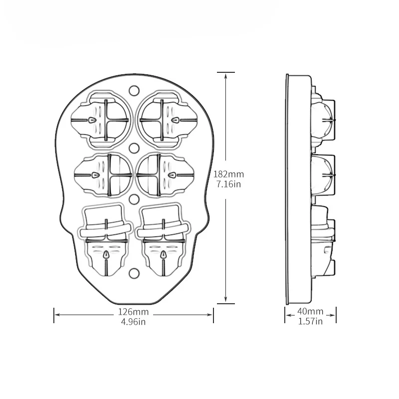DS BS 2Pack 3D 6 Skull Shaped Silicone Ice Mold - Image 7