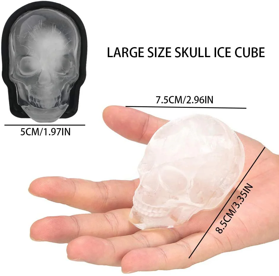 DS BS 2Pack 3D Silicone Skull Ice Mold-8.5CM - Image 2