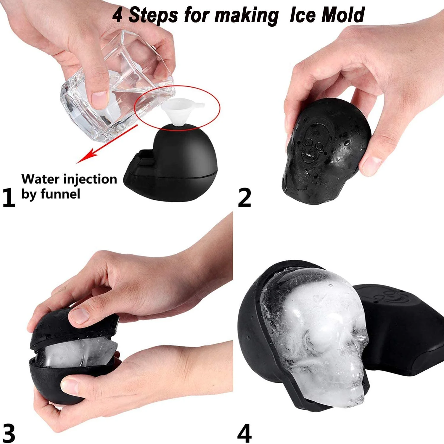 DS BS 2Pack 3D Silicone Skull Ice Mold-8.5CM - Image 5