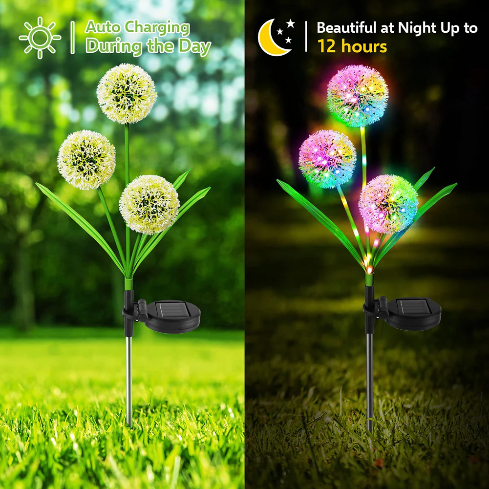 DS BS 2Pack Solar Outdoor Garden Color Changing/Warm White Light - Image 4