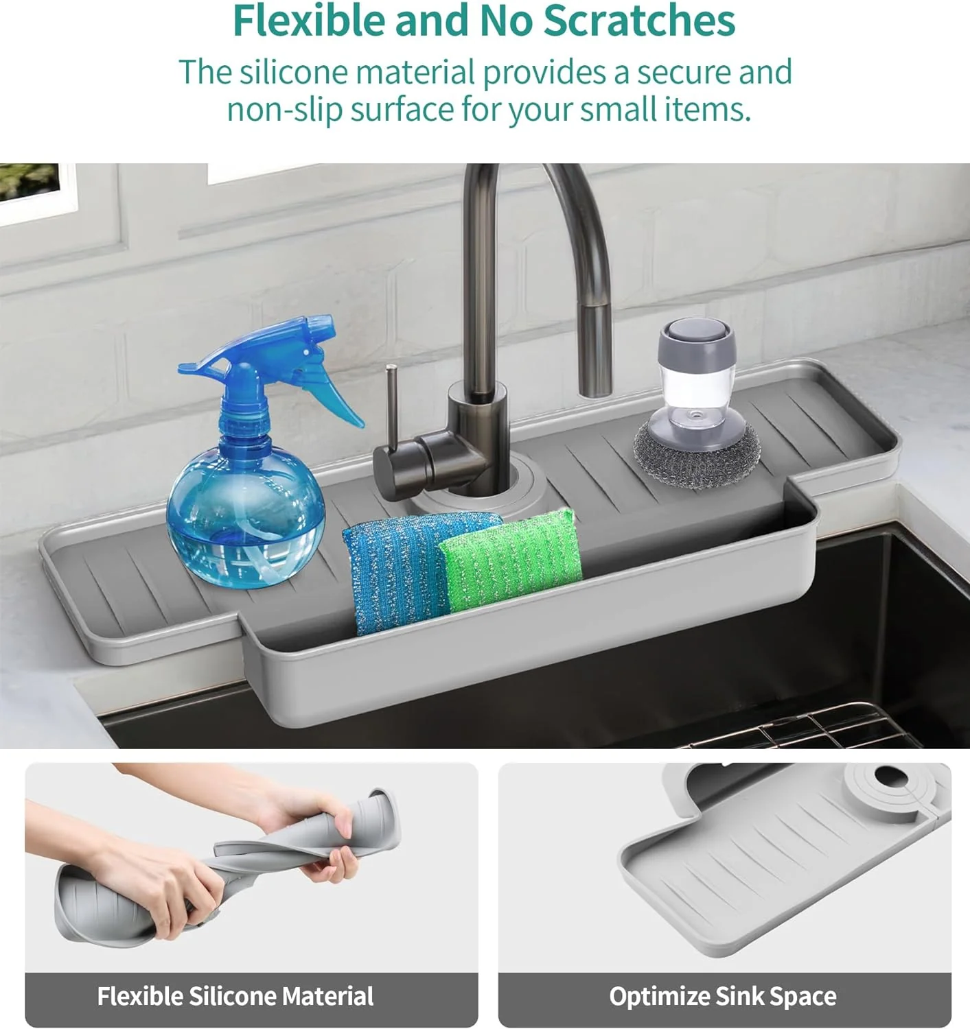 DS BS 2Pack Upgraded Silicone Faucet Splash Guard - Image 6